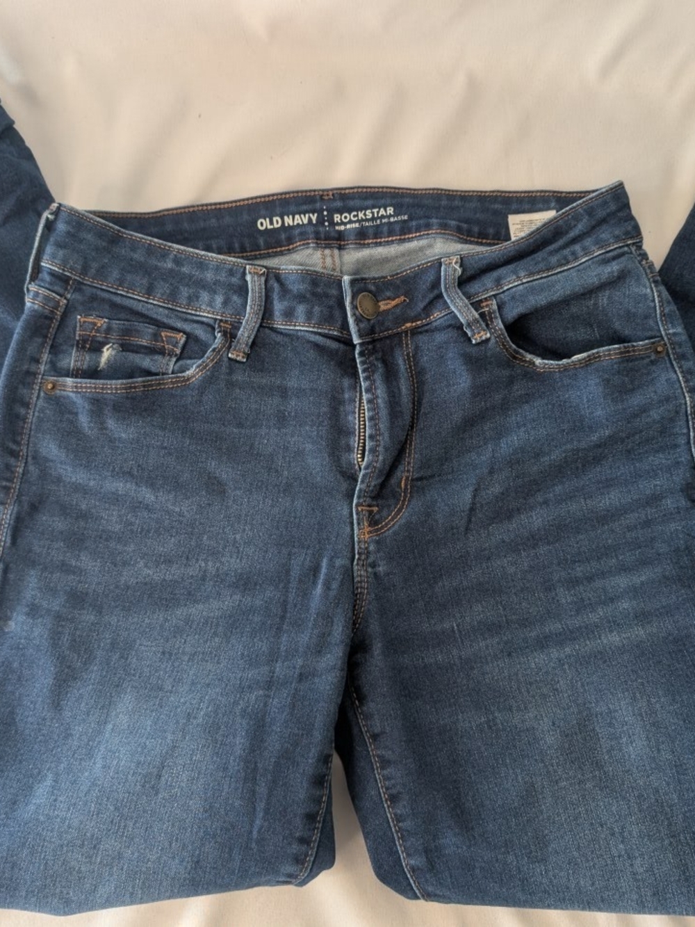 Old Navy Rockstar Women’s Dark Blue Stretch Jeans Size 8